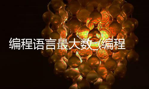 编程语言最大数_(编程中怎么求最大数)